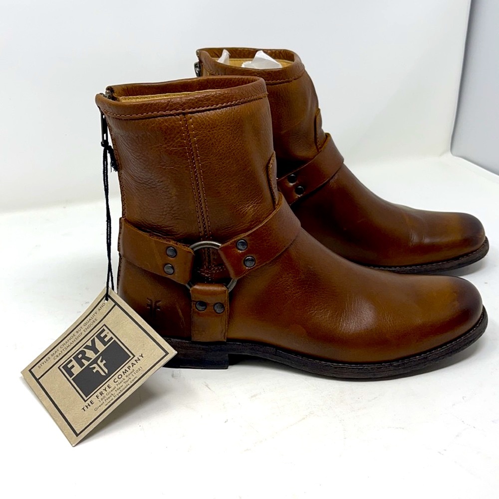 NIB FRYE Philip Harness Cognac